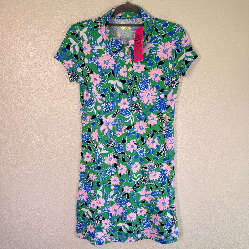 Lilly Pulitzer Frida Scallop Polo Dress Womens Small Activewear Golf Tennis NEW